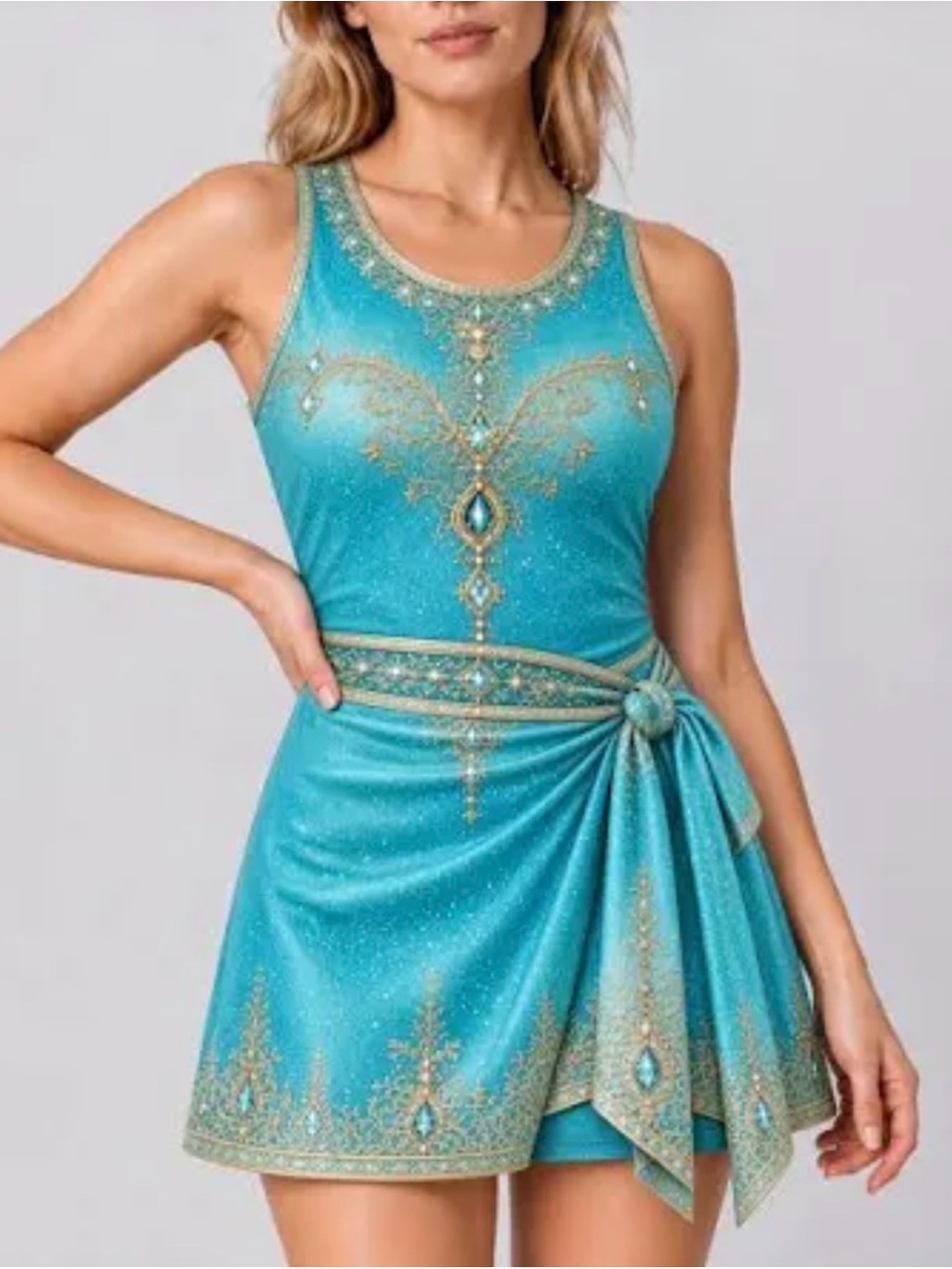 Princess Jasmine-Inspired Tennis Skirt Dress with Shorts